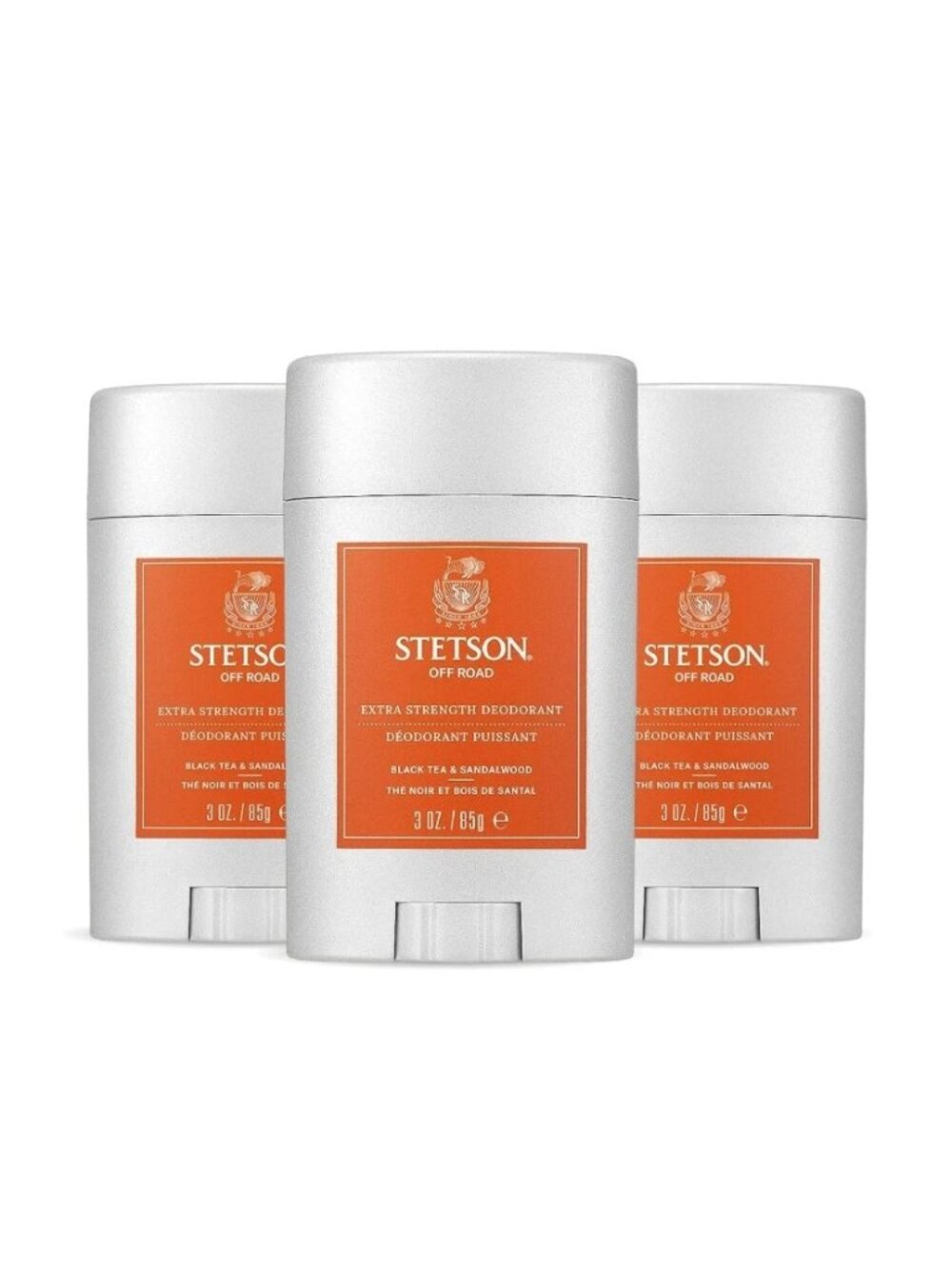 3 Pack 3 Oz Stetson Extra Strength Gel Deodorant Stick for Men Off-Road Mens NEW